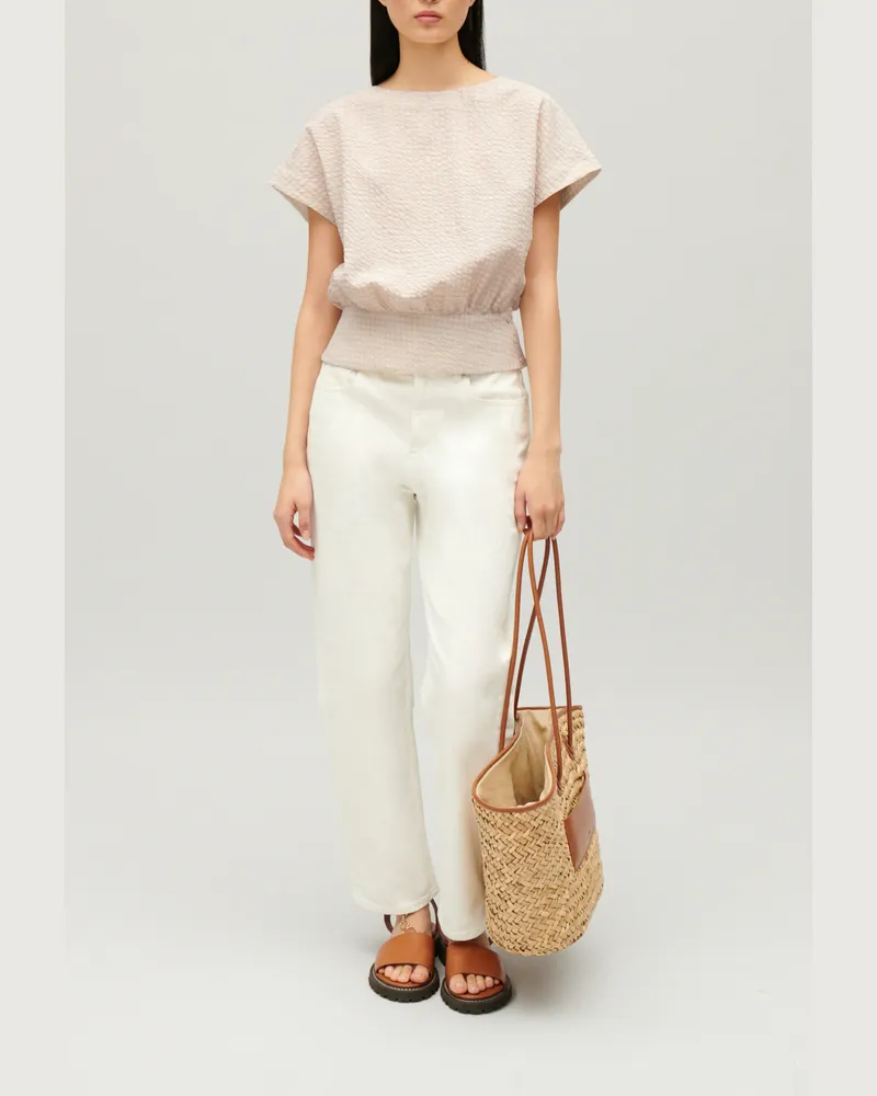 Claudie Pierlot Gerafftes Top Cut-out-Design Zweifarbig