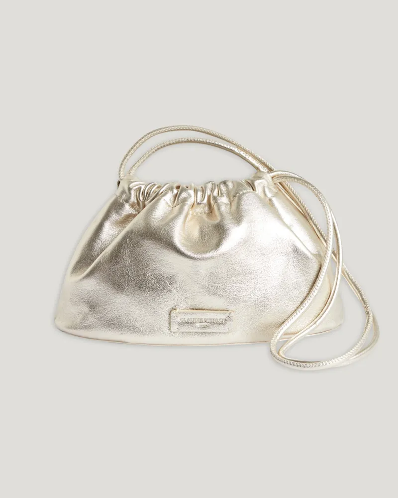 Claudie Pierlot Handtasche aus goldfarbenem Glattleder Gold