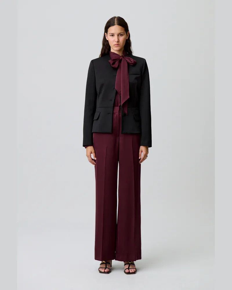 Claudie Pierlot Fließende Satinhose Bordeaux