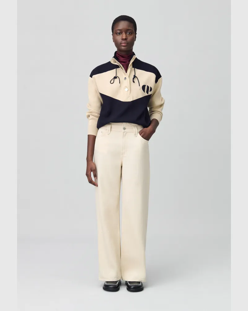 Claudie Pierlot Sweatshirt Minimum Troyerkragen Marine