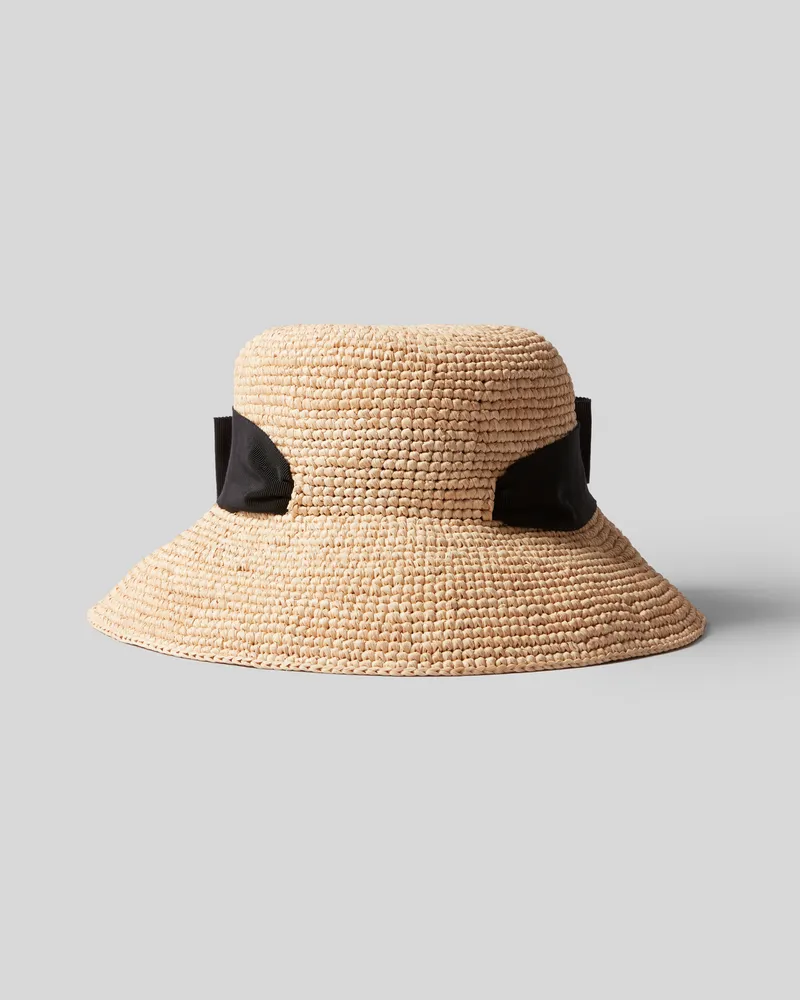 Claudie Pierlot Raffiastoff Hut mit Band Sand