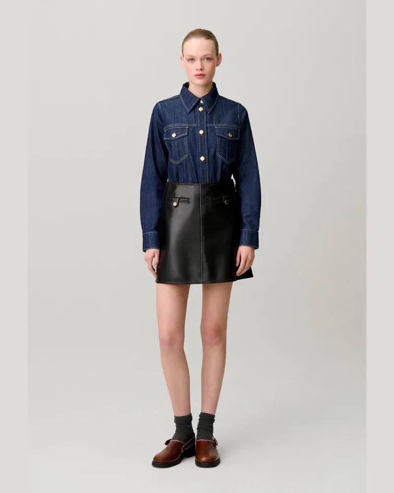 Claudie Pierlot Weiches Jeanshemd Denim-blue