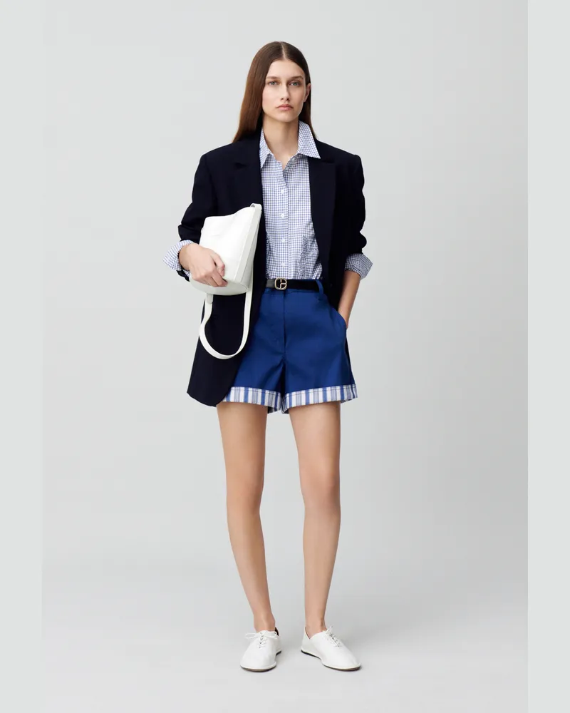 Claudie Pierlot Kurze gestreifte Hosenbeine Marine