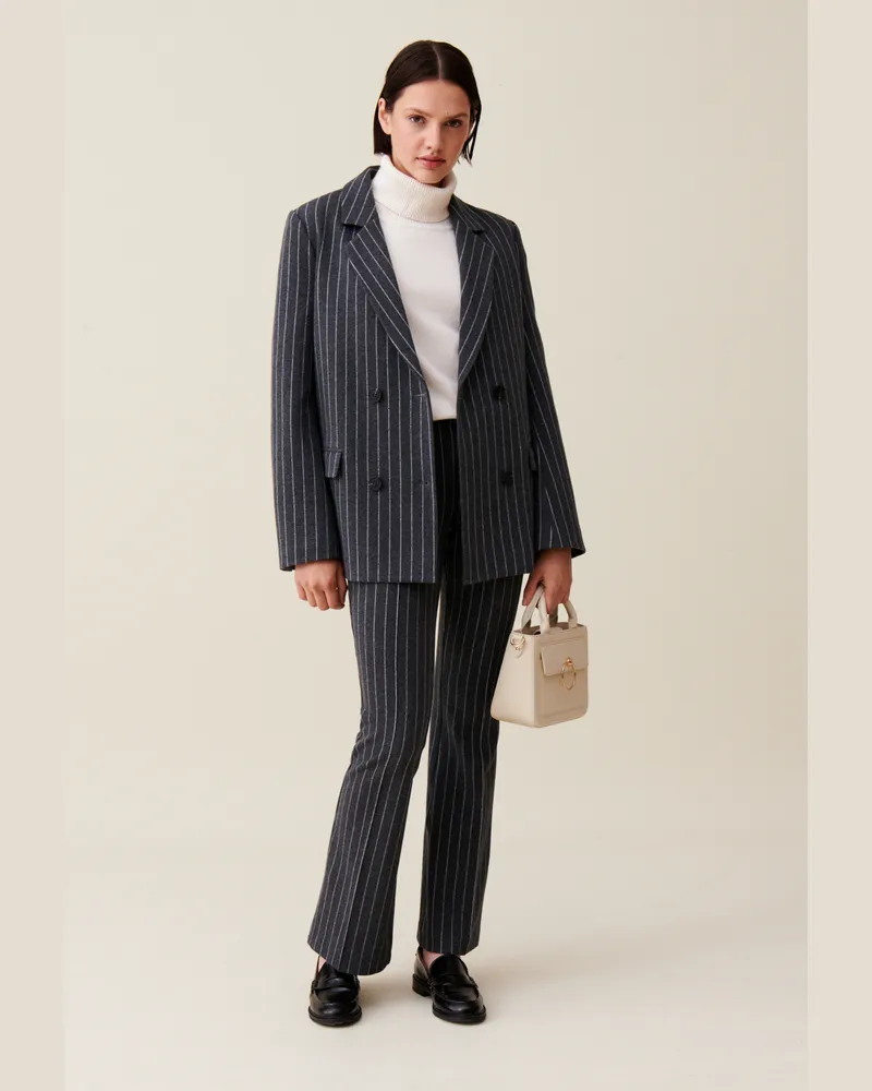Claudie Pierlot Oversized gestreifter Blazer Zweifarbig