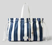 Große gestreifte Einkaufstasche