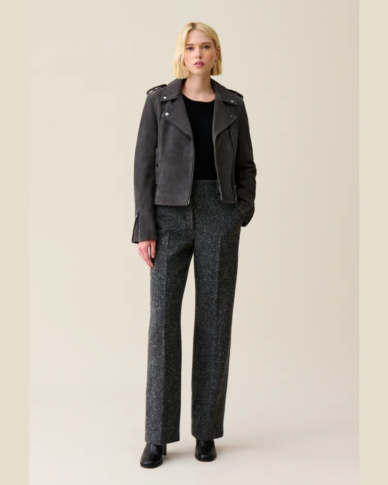 Claudie Pierlot Perfekte Wildlederjacke Dunkel-grau