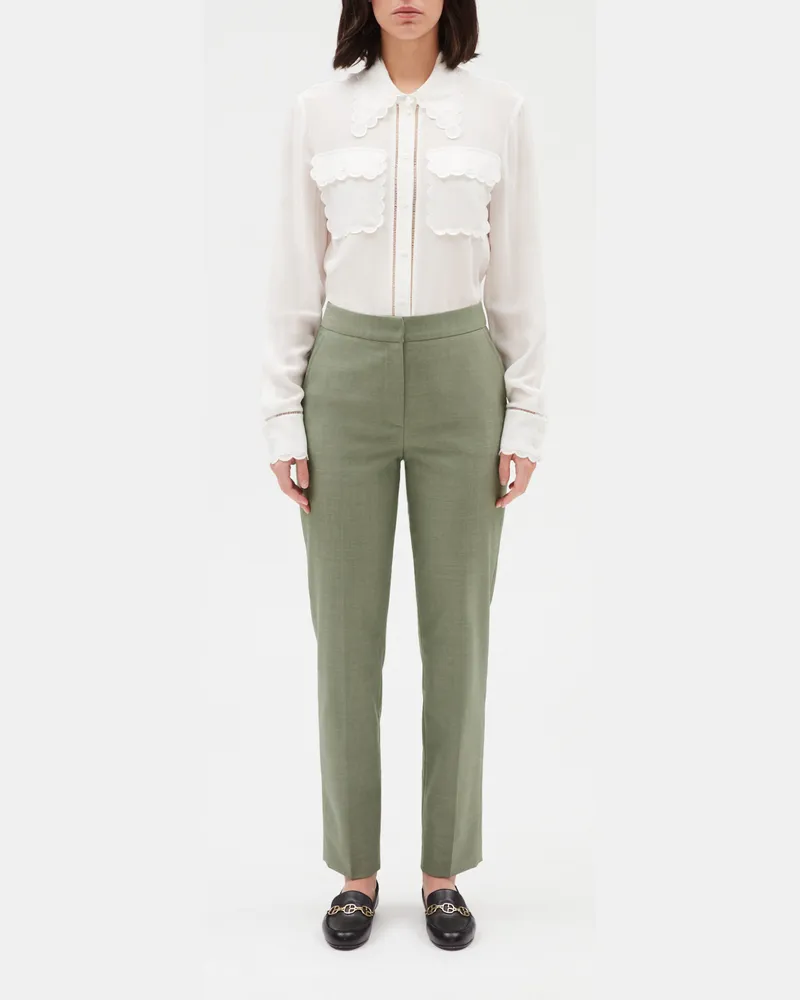 Claudie Pierlot Kostümhose, khakifarben Flechten