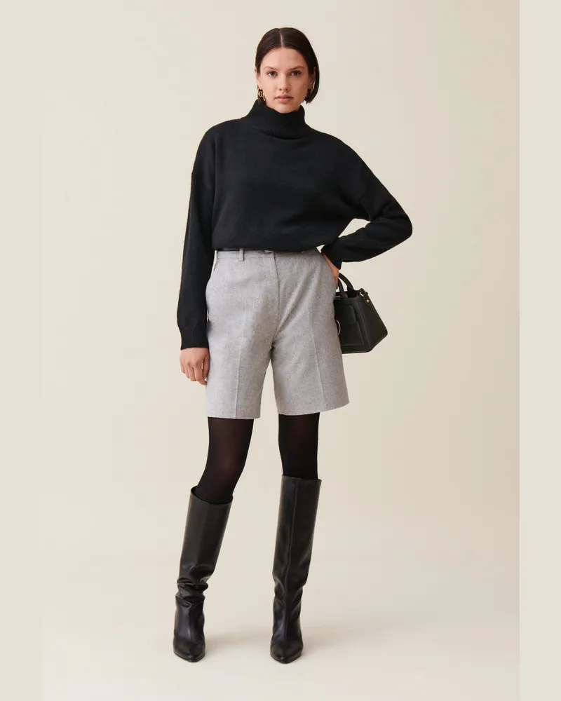 Claudie Pierlot Hellgraue gerade Bermuda Hell-grau