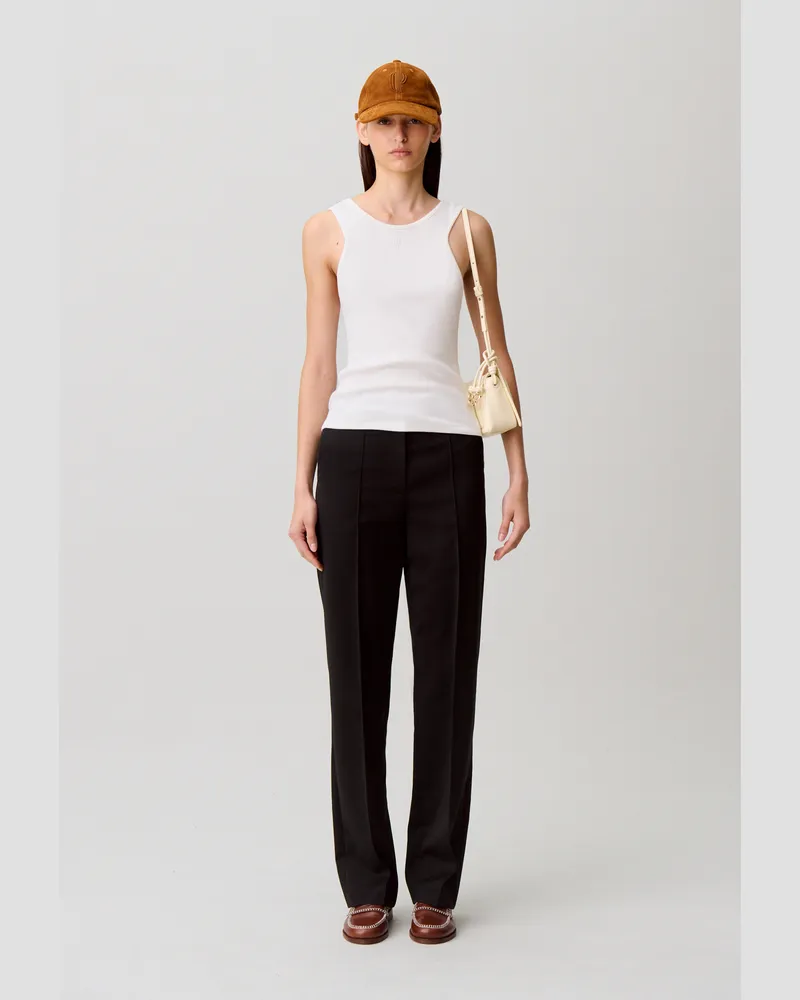 Claudie Pierlot Top aus Bio-Baumwolle Elfenbein