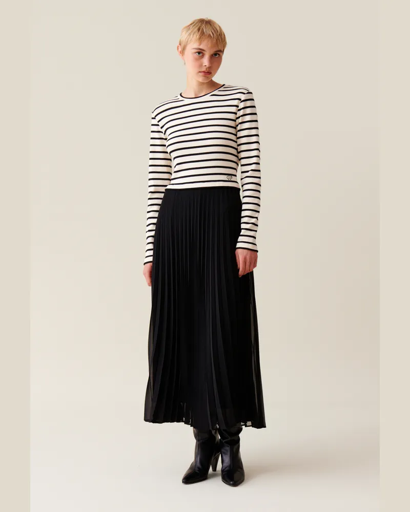 Claudie Pierlot Gestreiftes Twist-Kleid Zweifarbig