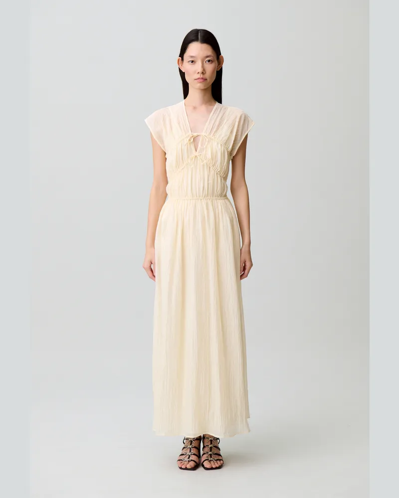 Claudie Pierlot Fließendes Maxikleid Elfenbein