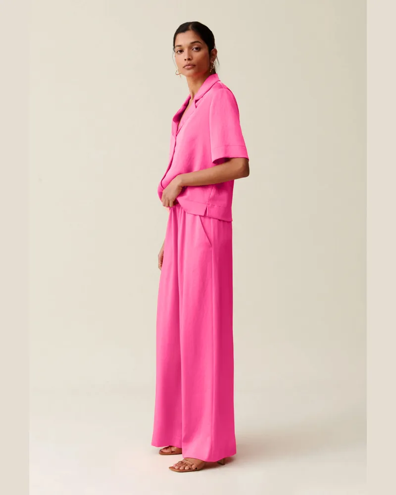 Claudie Pierlot Weite Hose mit gesmoktem Bund Bubble