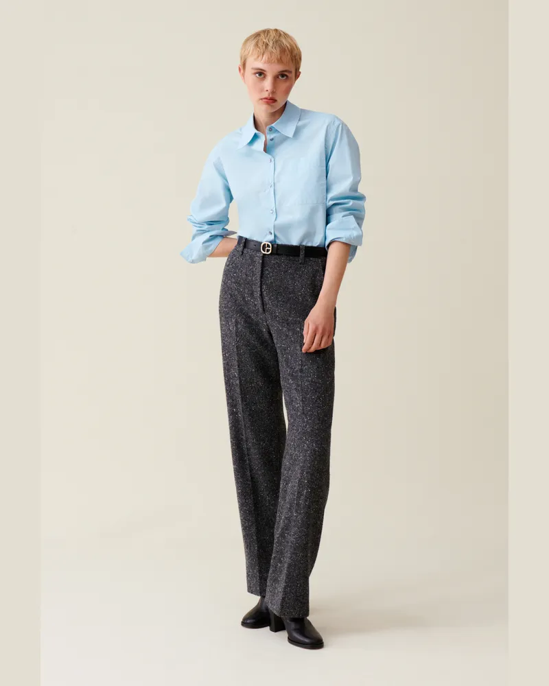 Claudie Pierlot Geknöpfte Bluse Himmel-blau