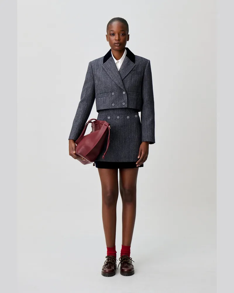 Claudie Pierlot Blazer im Materialmix Zweifarbig