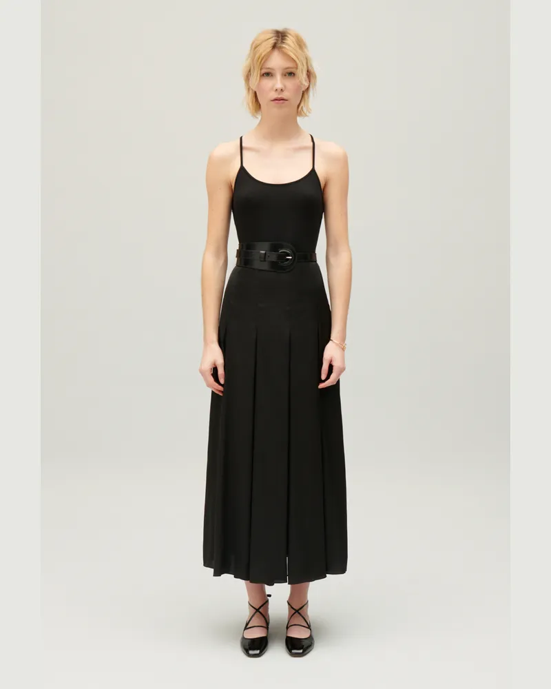 Claudie Pierlot Midi-Kleid, im Rücken gekreuzt Schwarz Schwarz
