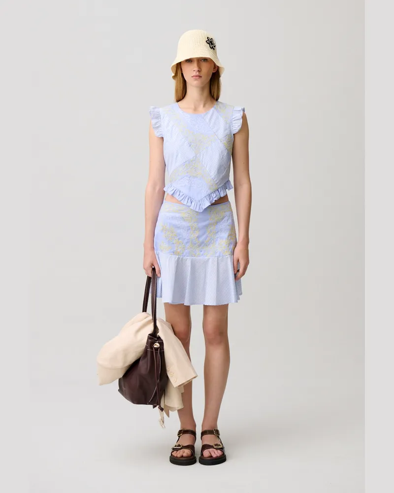 Claudie Pierlot Bedrucktes Volant-Top Multico