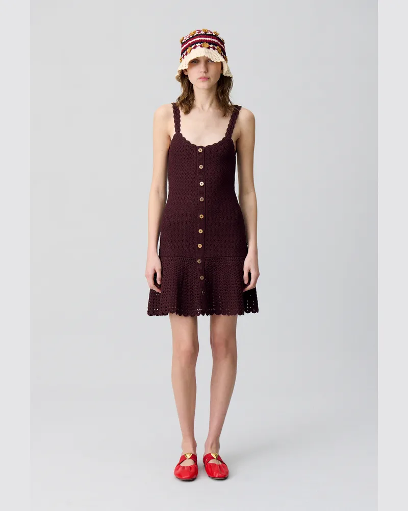 Claudie Pierlot Kurzes Häkelkleid Braun