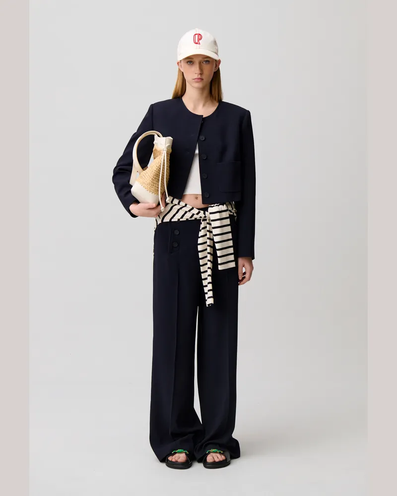 Claudie Pierlot Jacke mit Rundhals Marine