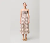 Bedrucktes Baumwollkleid Stickerei