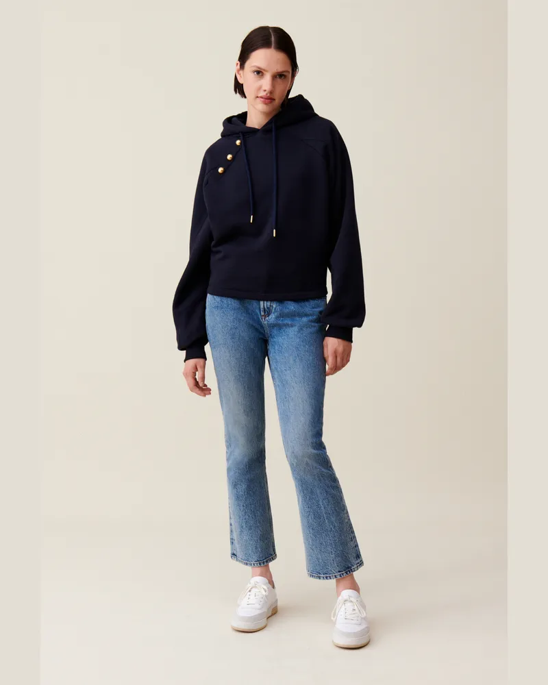 Claudie Pierlot Marineblaues Kapuzen-Sweatshirt Marine