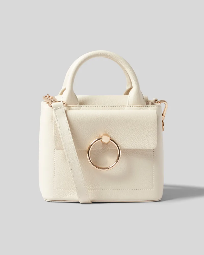 Claudie Pierlot Anouck mini Lederhandtasche Ecru