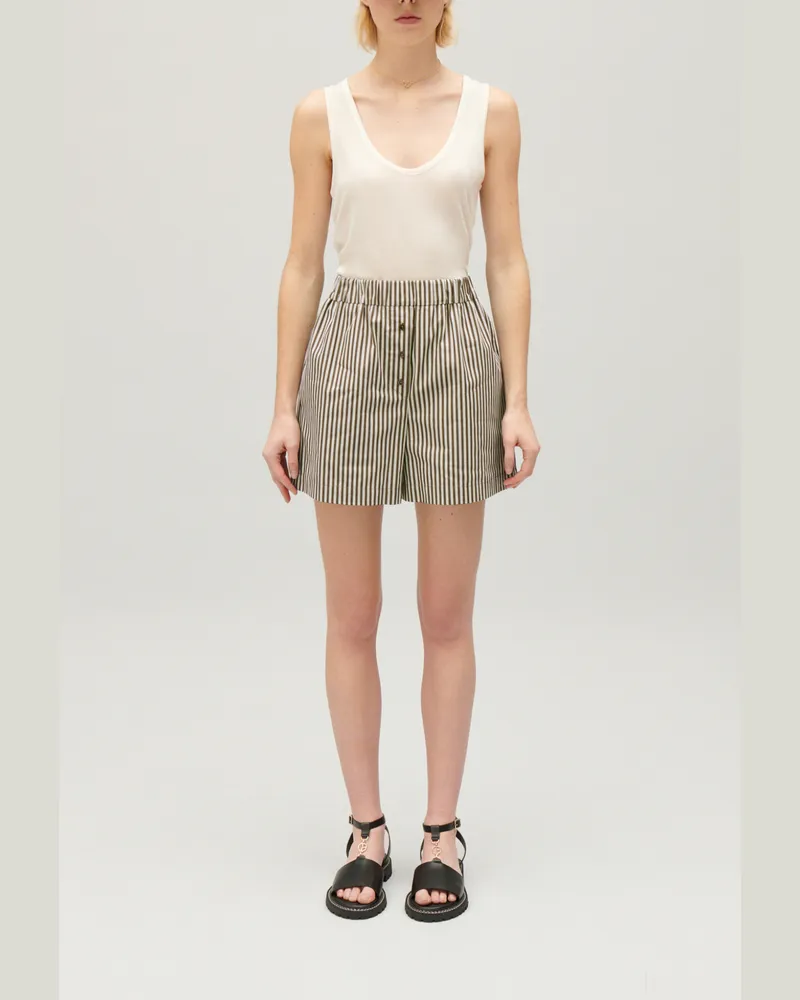 Claudie Pierlot Shorts mit Streifen-Design Grün Grün
