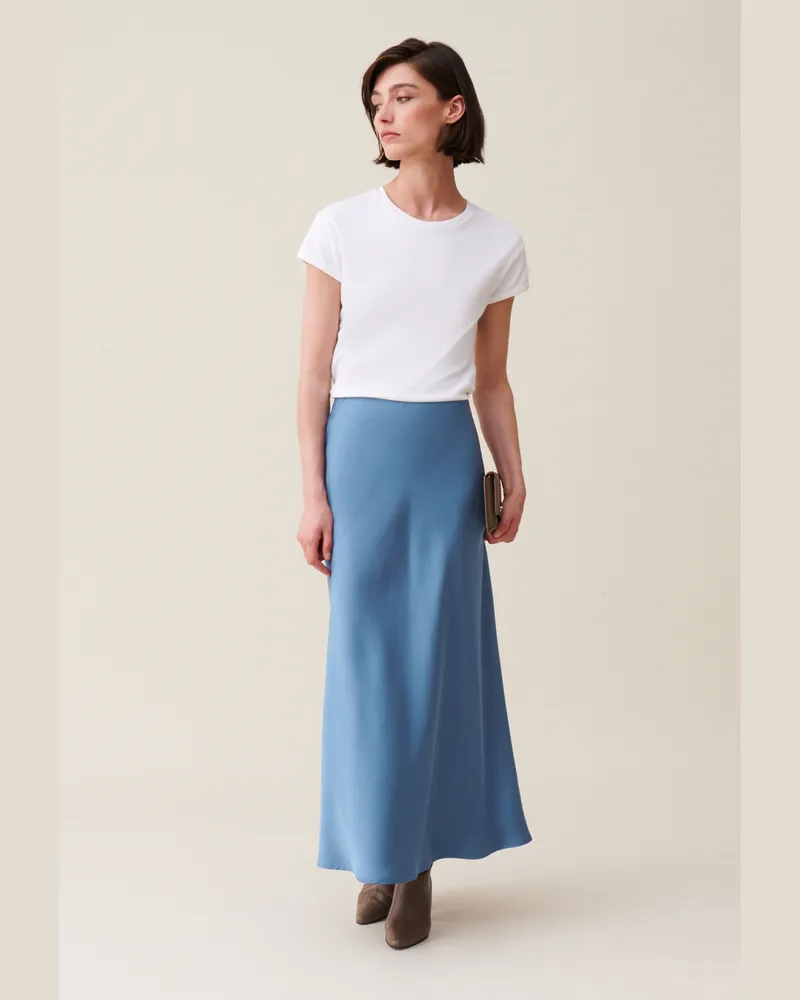 Claudie Pierlot Fließender, satinierter Midirock Storm