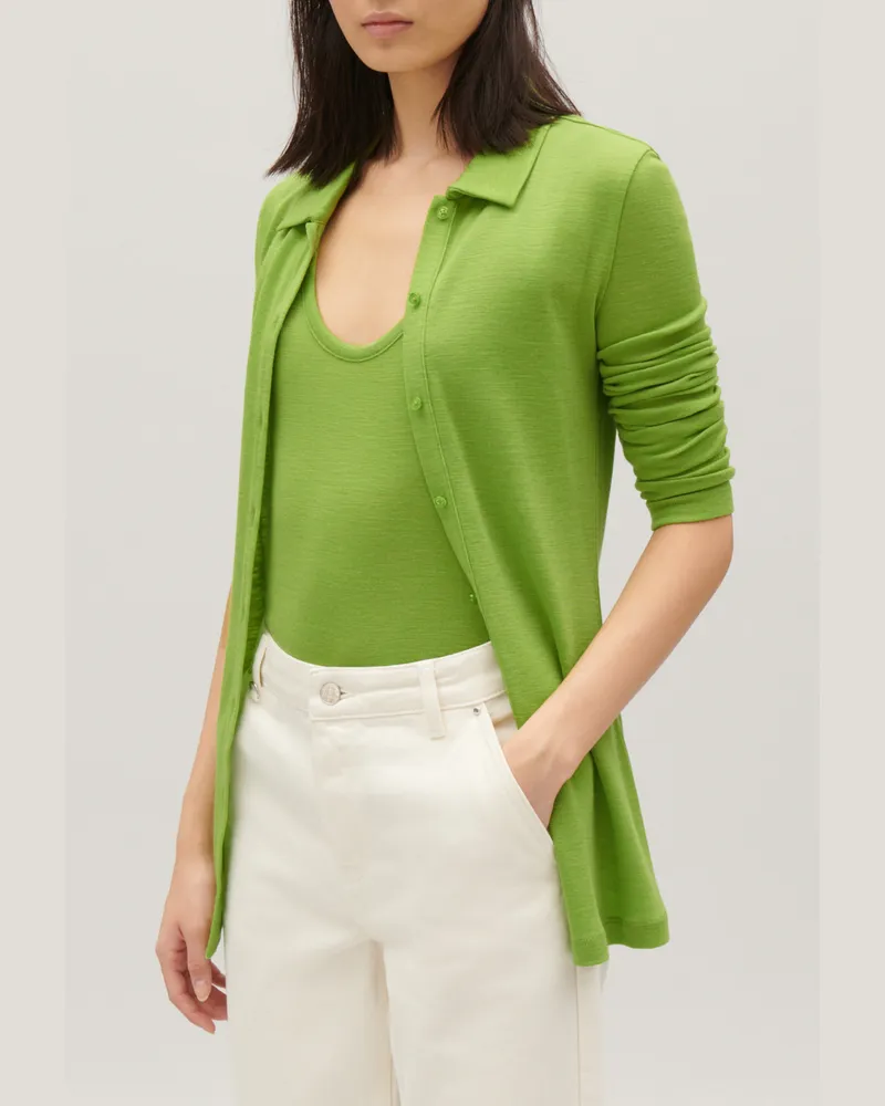 Claudie Pierlot Hemdbluse Wolle Matcha