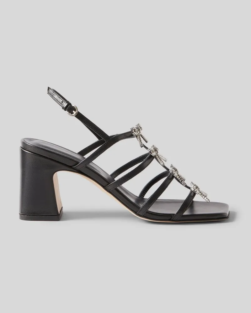 Claudie Pierlot Ledersandalen mit Schmuck Schwarz