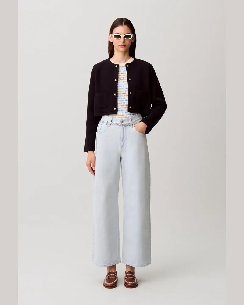 Claudie Pierlot Verwaschene Denim-Jeans Denim