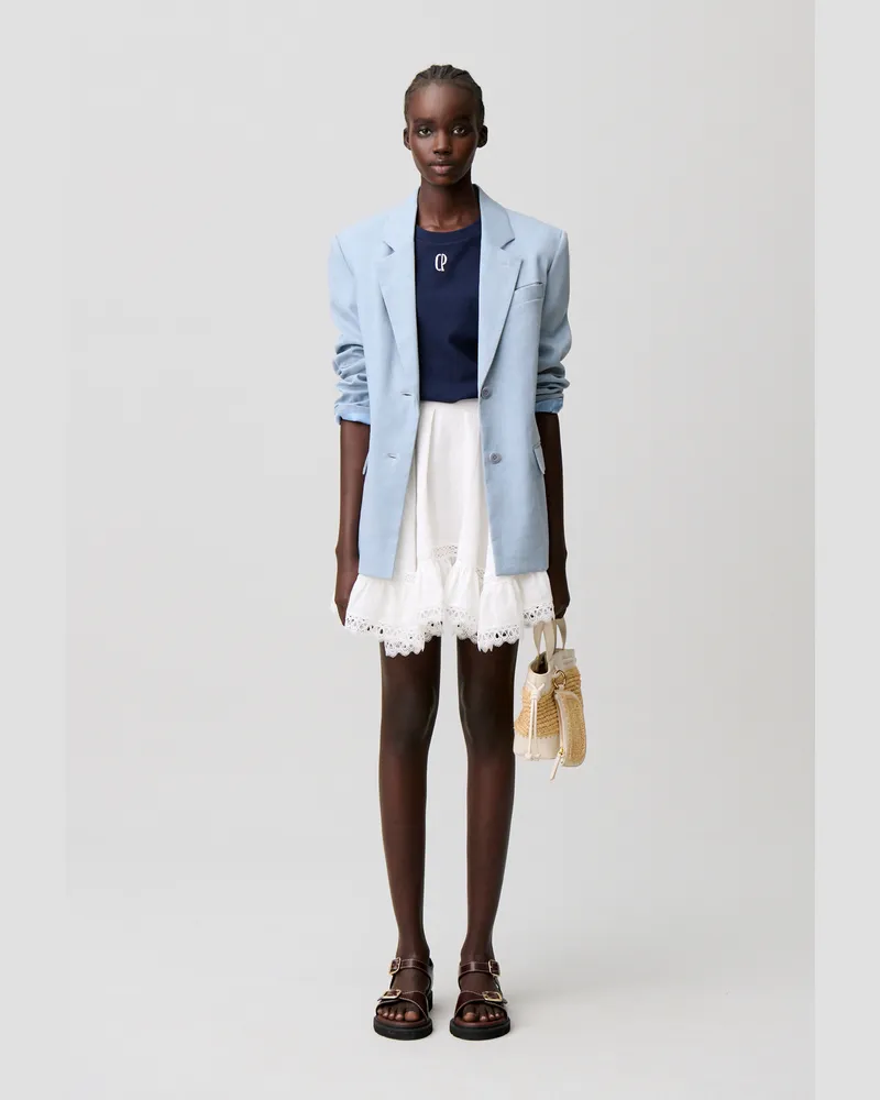 Claudie Pierlot Kurzer Spitzenrock Ecru