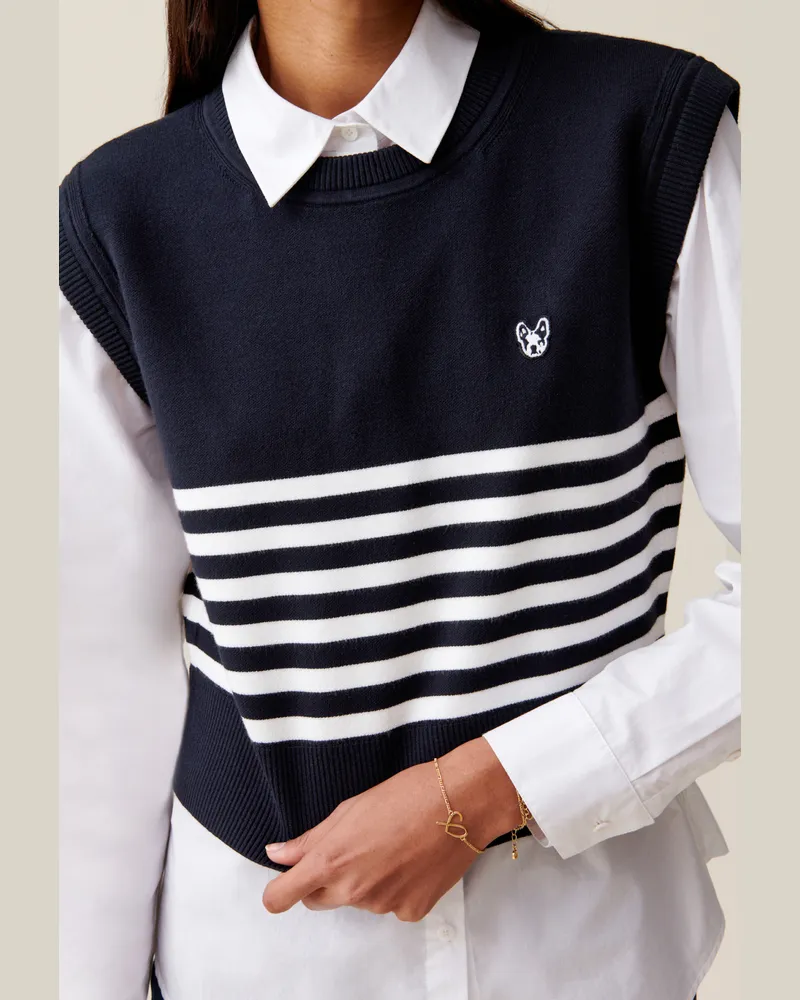 Claudie Pierlot Gestreifter Jean Toto Pulli Zweifarbig