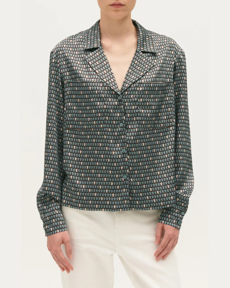 Claudie Pierlot Fließende Hemdbluse mit Print Heller