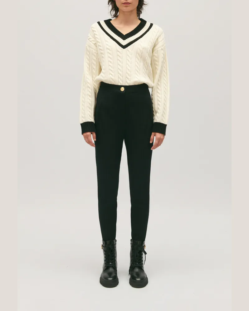 Claudie Pierlot Hose mit hoher Taille Schwarz