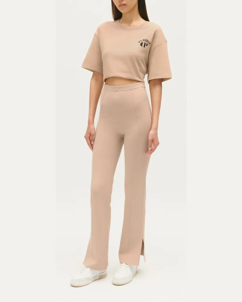 Claudie Pierlot Gerade Hose mit Knöchelschlitz Hell