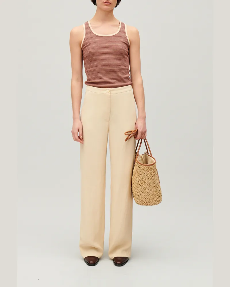 Claudie Pierlot Gestreiftes Tanktop Braun Zweifarbig