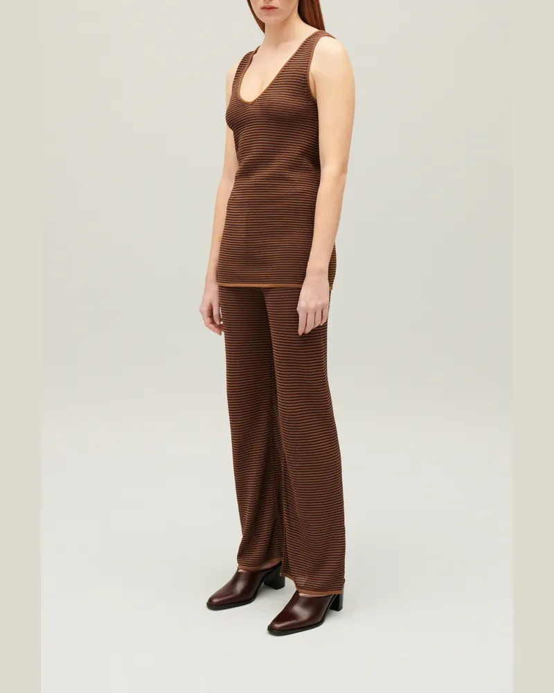 Claudie Pierlot Gestreiftes Tanktop Braun Braun