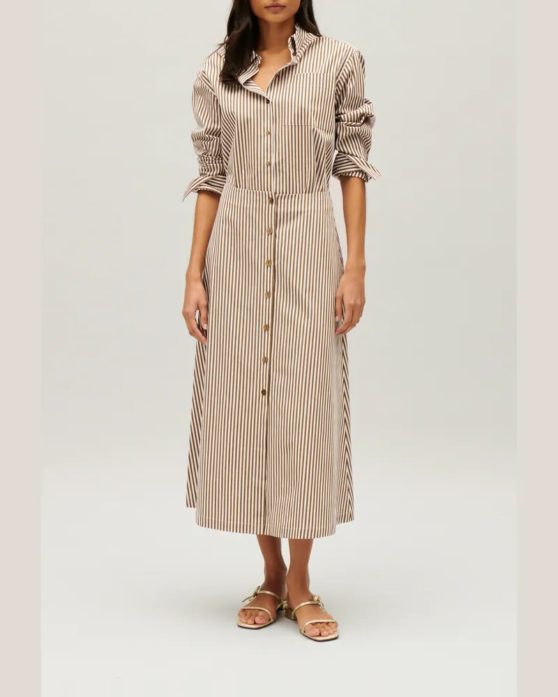 Claudie Pierlot Midi-Rock mit Streifen-Design Bronze Bronze