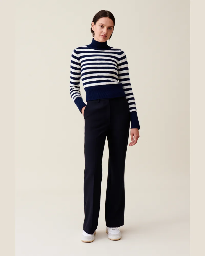 Claudie Pierlot Rollkragen-Seemannspullover Zweifarbig