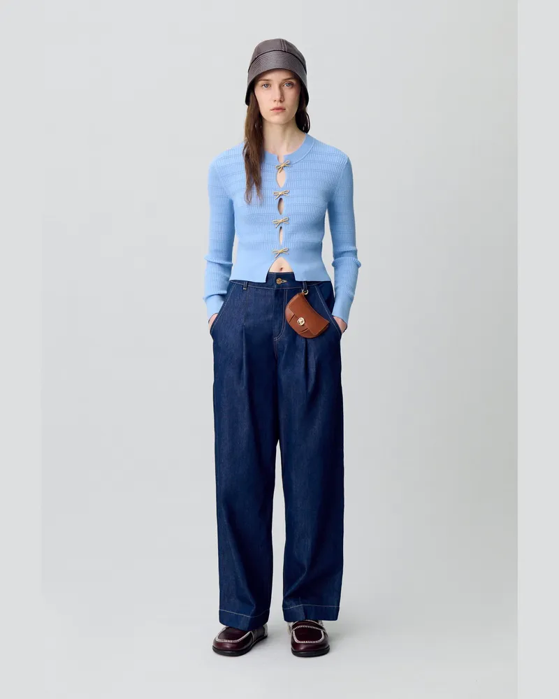 Claudie Pierlot Feinstrickpullover Knoten-Details Ciel