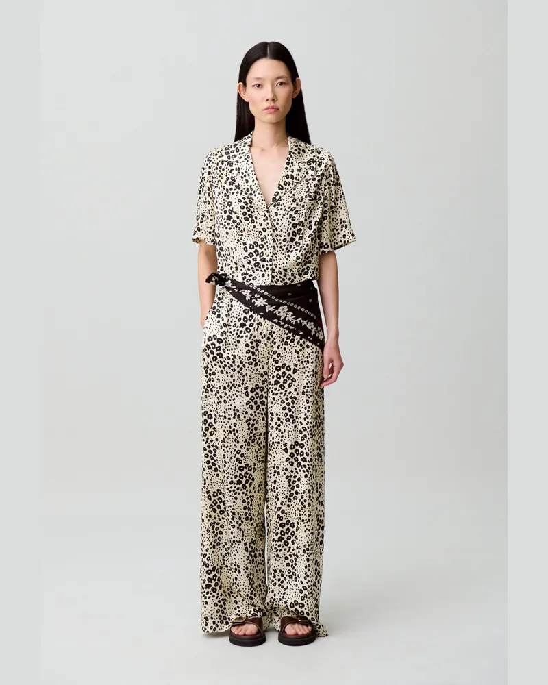 Claudie Pierlot Satinhemd mit Animalprint Heller