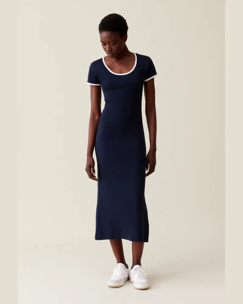 Claudie Pierlot Körpernahes langes Kleid Marine