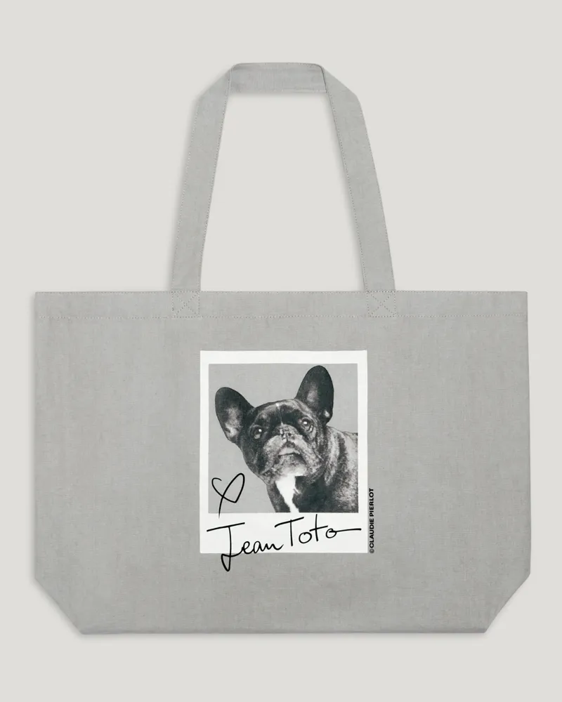 Claudie Pierlot Canvas-Tote Bag Jean Toto grau meliert Grau-meliert
