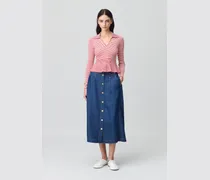 Gestreiftes Top mit Volants