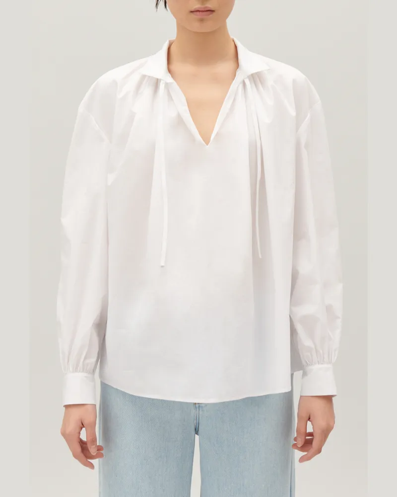 Claudie Pierlot Weiße Popeline-Hemdbluse Weiß