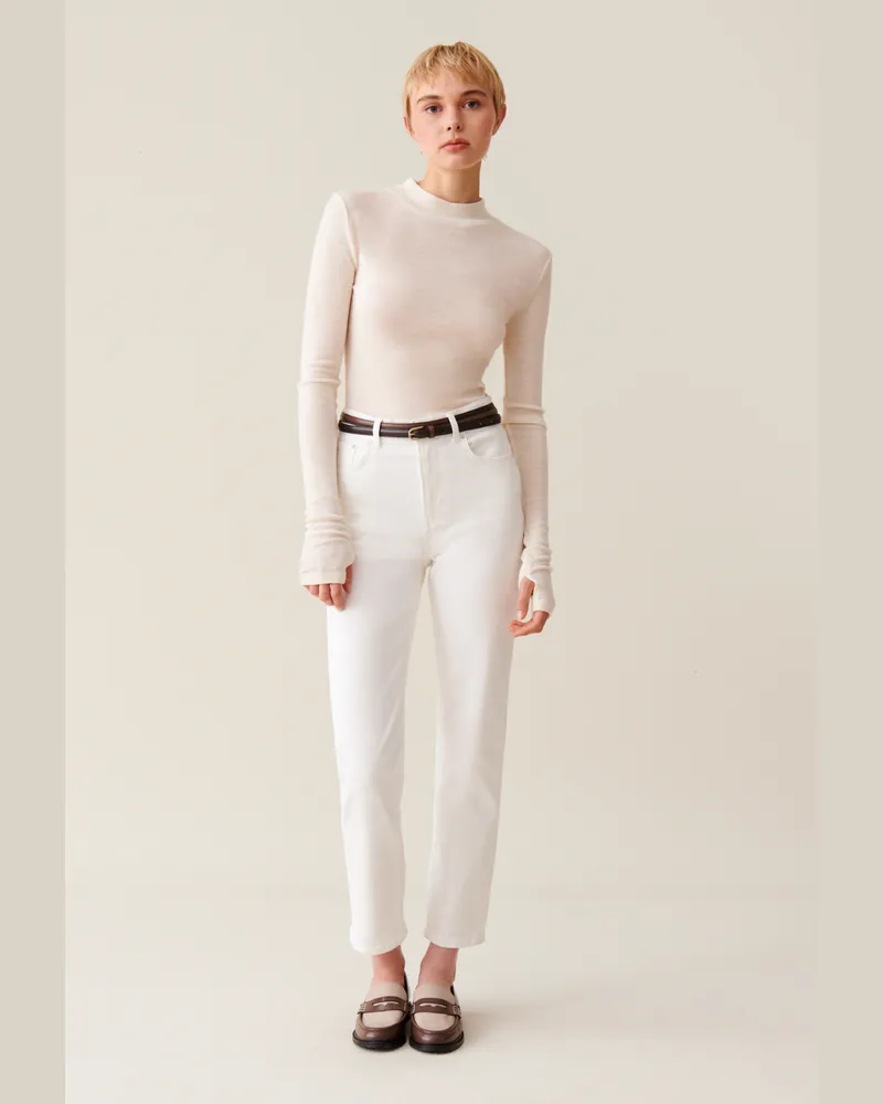Claudie Pierlot Wolltop mit Stehkragen Vanille