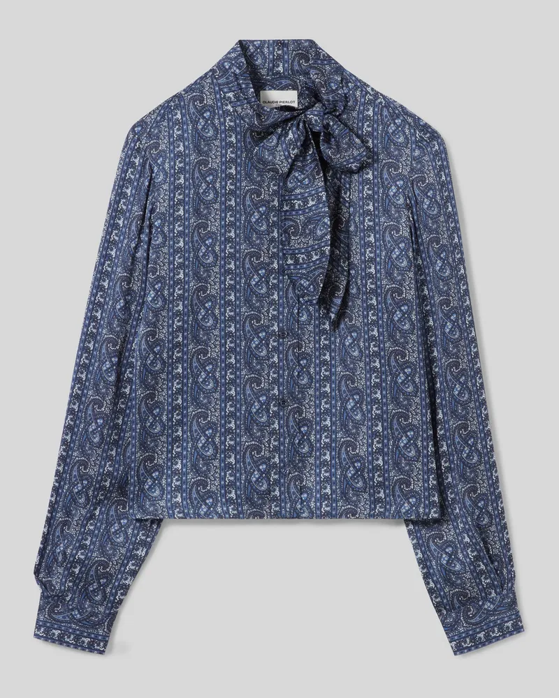 Claudie Pierlot Bedruckte Schluppenbluse Dunkler