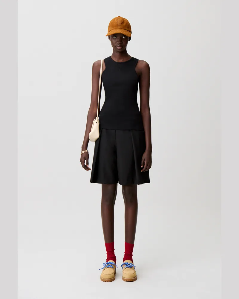 Claudie Pierlot Top aus Bio-Baumwolle Schwarz