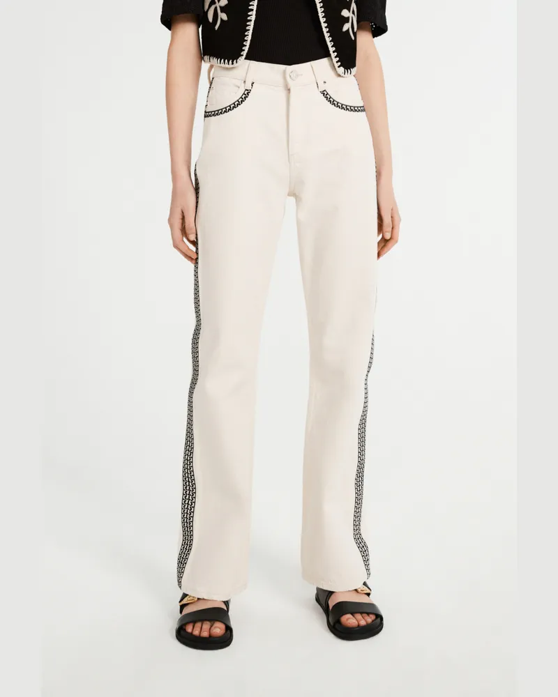 Claudie Pierlot Weiße Jeans Elfenbein