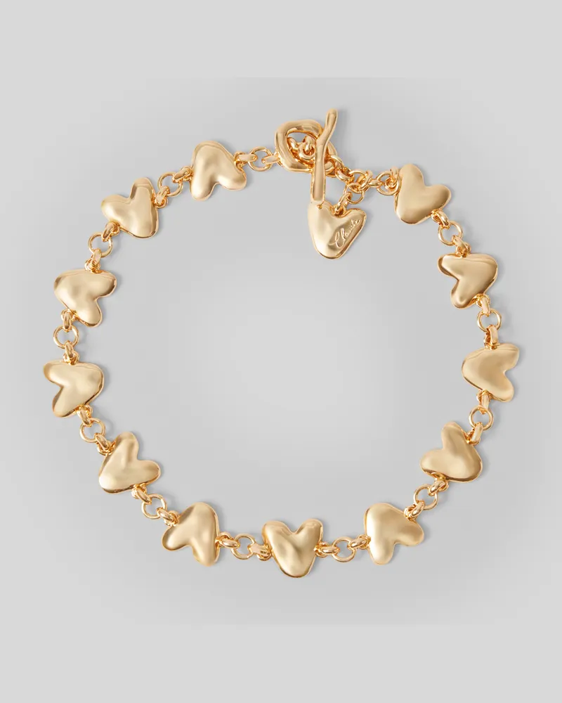 Claudie Pierlot Kette mit gehämmerten Herzen Gold